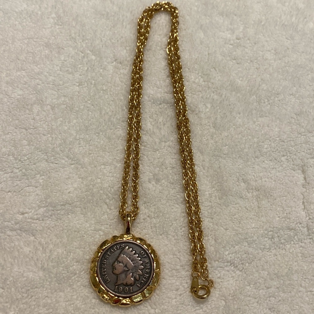 Vintage Indian head penny necklace